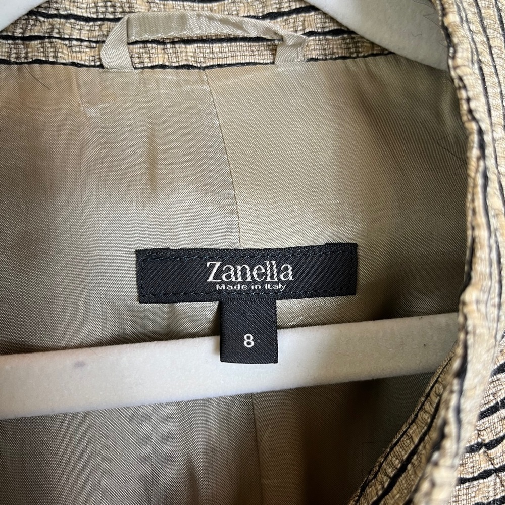 Zanella Italy Metallic Stripe Blazer 8 Dark Academia Heritage Luxe Jacket Office - Picture 2 of 10